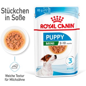 Royal Canin Mini Puppy cibo umido, busta da 85g per cuccioli di piccola taglia fino a 10 mesi.
