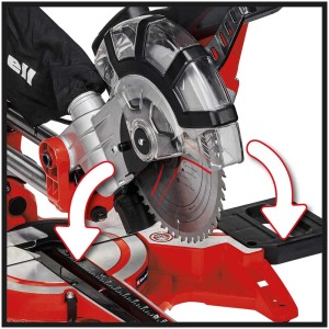 Scie à onglet radiale Einhell TC-SM 2131/1 Dual avec laser et tête inclinable.