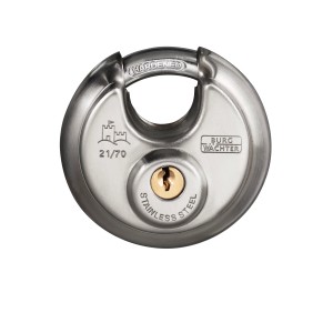 Cadenas à cylindre Burg-Wächter 21 70 SB en acier inoxydable, serrure de porte pour une sécurité accrue.