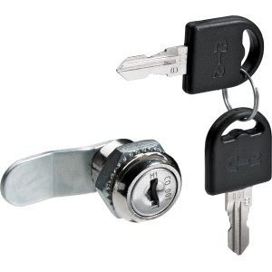 Serratura per mobili Hettich con chiavistello piegato, acciaio nichelato, incluse 2 chiavi.
