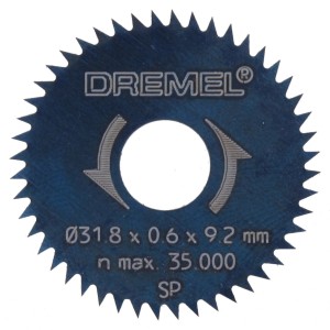 Lama per sega circolare Dremel 546, diametro 31,8 mm per miniutensili, adatta per legno e laminato.