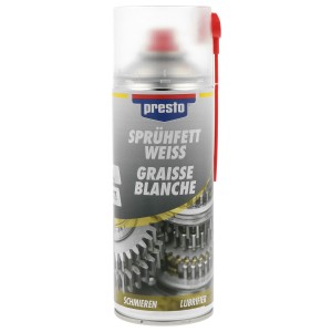 Presto Grasso Spray Bianco 400ml per riparazioni di vernice e carrozzeria.