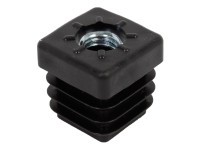 Gewindestopfen für Vierkantrohre Schwarz Gewinde M8 20 x 20 mm / 4 Stk.