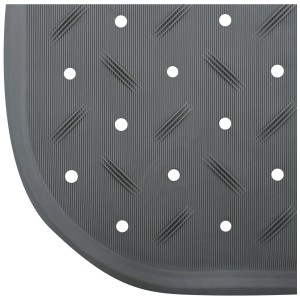 Tappetino doccia MSV grigio in gomma antiscivolo, 54x54 cm, con ventose e fori di drenaggio.