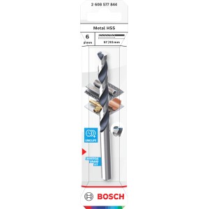 Punta elicoidale Bosch Metal HSS, 6 mm, per foratura precisa nel metallo.