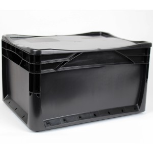 Eurobox-System Box nero a parete piena, 40x30x22 cm, scatola in plastica per stoccaggio.