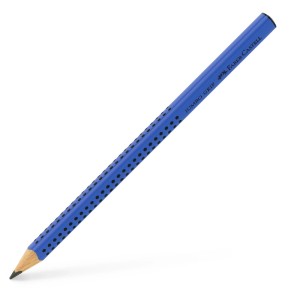 Blauer Faber-Castell Jumbo Grip Bleistift, Härtegrad B, mit Noppen.