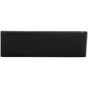 Lavabo suspendu AquaSu® Riga, noir mat, 51 cm, avec trou de robinet et trop-plein.