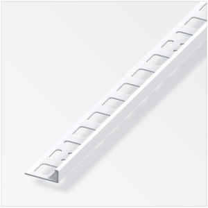 Winkelprofil aus Aluminium, brillantweiß, 250cm lang, zum Schutz von Fliesenkanten.