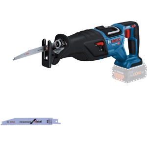 Seghetto alternativo a batteria Bosch Professional GSA 18 V-28 (senza batteria) con lama.