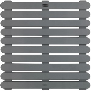 Tapis de douche gris Wenko Indoor & Outdoor, 55x55 cm, en plastique avec surface antidérapante.