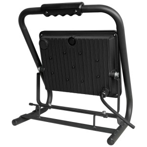 Faro da lavoro LED nero Steffen Worklight 100 W con maniglia e avvolgicavo.