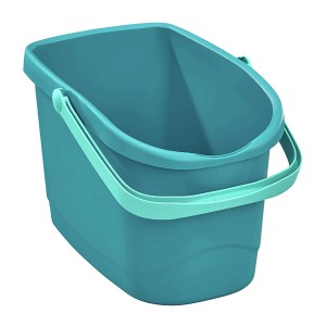 Secchio turchese Leifheit Power Clean M per pulizia con manico ergonomico.