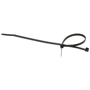 Serre-câble noir réutilisable, 3,5 x 150 mm, pour une gestion flexible des câbles.