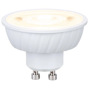Paulmann GU10 LED-Reflektor, dimmbar, in Signalweiss. Flaches Design mit warmweissem Licht, 4,9 W.