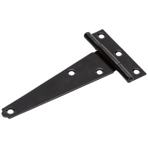 Paumelle de portail en acier noir, 75x60 mm, pour charnières et ferrures.