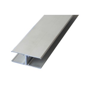 Profilo a H in alluminio, 1.6 cm, 200 cm, sistema Easy-Click per coperture in plastica.