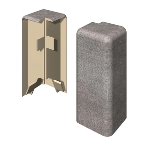 Angles extérieurs Egger Kubisch, 6 cm, gris pierre, lot de 2 pour plinthes.
