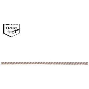 Fil d'acier, Ø 4 mm, vendu au mètre, en acier inoxydable V4A pour fil et clôture.