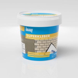 Knauf Fliesenkleber Superkleber Grau, 1 kg Eimer für Innenräume.