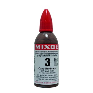 Mixol Abtönfarbe Nr. 3 Oxyd-Rehbraun, 20g Flasche. Abtönkonzentrat für Farben und Lacke.