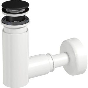 Siphon Prevex EasyClean, Ø 40/32 mm, avec soupape à tirette noire pour lavabos.
