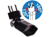 Spina di derivazione clip-clap 1 x tipo13 con protezione bambini Nero