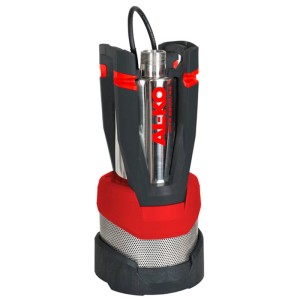 Pompe immergée Al-Ko Dive 5600/44 : Pompe en acier inoxydable avec base rouge et boîtier noir.