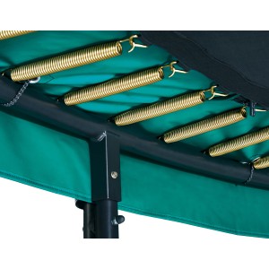 Dettaglio molle e telaio del trampolino verde Salta First Class ø 305 cm.