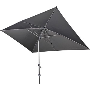 Doppler Sonnenschirm Expert Auto Tilt, anthrazit, 300x200 cm. Rechteckiger Marktschirm mit Knickfunktion.