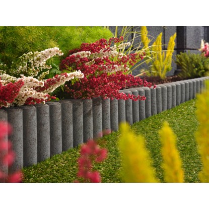 Kann Rundpalisaden-Randstein Anthrazit 50 x 25 x 6 cm