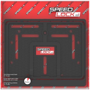 SpeedLock Moto-Set portatarga in plastica, 18x14cm, per cambio targa rapido.