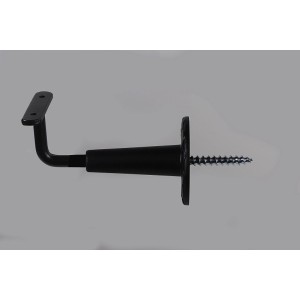 Support de main courante noir avec rosette, lot de 2 accessoires pour fixation murale.