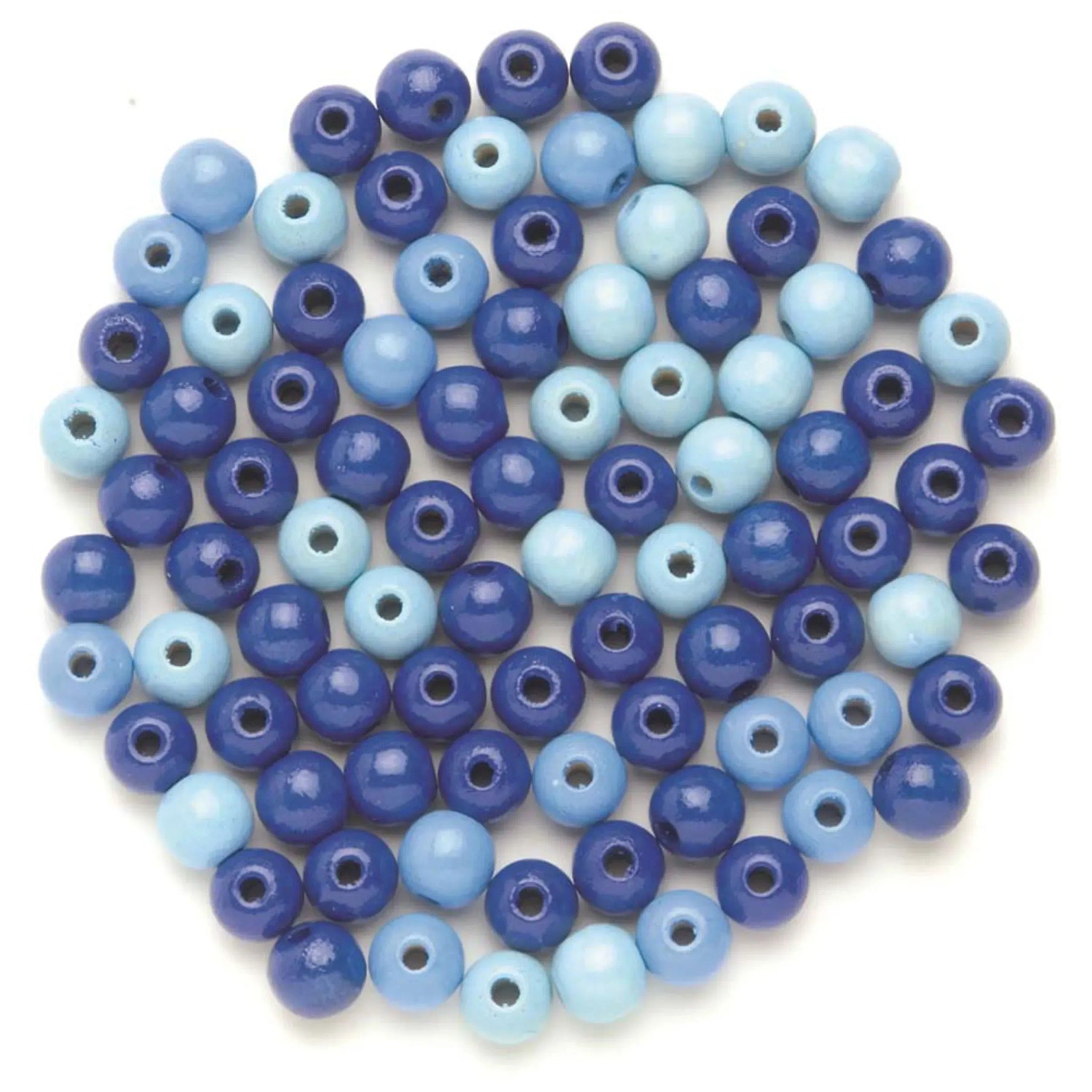 Glorex 6 1654 054 Legno Perle 47 Pezzi, in Legno, Turchese, 11 x 8.6 x 1 cm