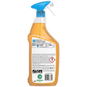 Meister Proper Dégraissant Orange, flacon pulvérisateur de 800 ml, pour cuisine et surfaces.