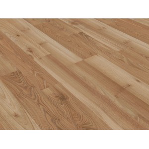 Sol stratifié Comfort Chêne Royal Elm, aspect bois clair avec grain, pour espaces résidentiels et commerciaux.