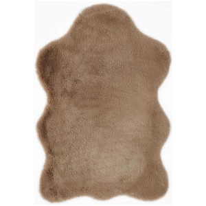 Dekofell Coste in Taupe, 55x80 cm, aus Polyester. Weiches Kunstfell für Wohnraumdekoration.