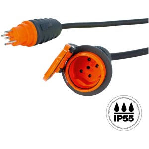 Prolunga Steffen GdV 5m, nero-arancio, per esterni, IP55
