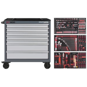 Servante d'atelier Kraftwerk BT900 Pro avec 7 tiroirs et assortiment d'outils.