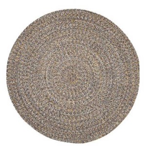 Tappeto rotondo Varberg grigio-giallo, Ø 80 cm, in cotone.