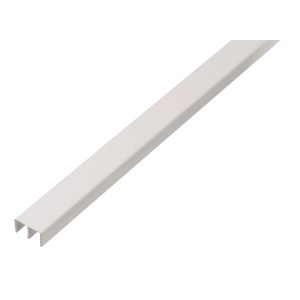 Profil de rail de guidage en plastique blanc, 6,5x10x1000 mm, pour portes coulissantes et tiroirs.