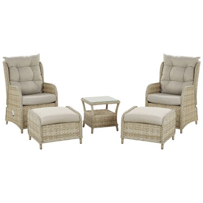 Beliani Lounge-Set Ponza 2-Sitzer Rattan Hellbraun
