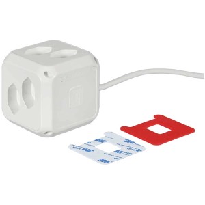 Cubo presa Steffen bianco con 8 prese T13, 2 porte USB e accessori.