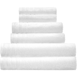 Serviettes Kleine Wolke Royal blanc neige empilées, 50x100 cm. Douces serviettes éponge.