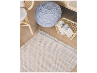 Teppich Zerdali kariertes Muster Kurzflor zweiseitig Beige 80 x 150 cm