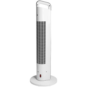 Stufa a torre PTC Emerio bianca, 2000W. Riscaldatore elettrico con display digitale.