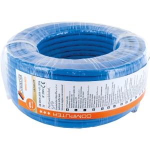 Cavo di rete blu Schwaiger CAT 8.1 (S/FTP) non assemblato, rotolo da 25 m per computer e multimedia.