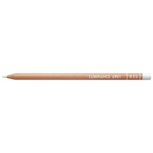 Caran d'Ache Luminance 6901 matita colorata bianca. Matita artistica in legno di cedro.