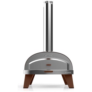 Four à pizza Ziipa Piana en inox et terre cuite pour barbecue à charbon, avec thermomètre.