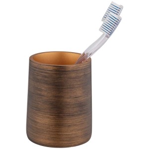 Wenko Portaspazzolino Palena in ceramica bronzo con spazzolini.
